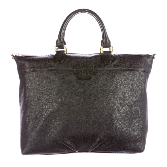 TORY BURCH black leather top handle handbag - Picture 2 of 8